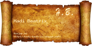 Hadi Beatrix névjegykártya